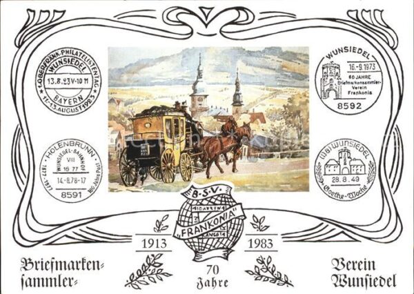Postkutsche Sonderkarte 70-jähriges Vereinsjubiläum