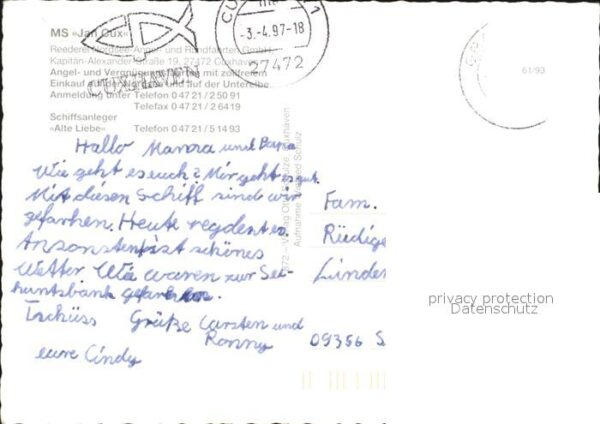 Motorschiffe MS Jan Cux Angel- und Rundfahrten Cuxha – Bild 2