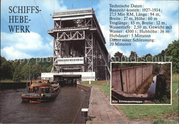 Schiffe Ships Navires Schiffshebewerk Oder-Havel-Kanal Nieder