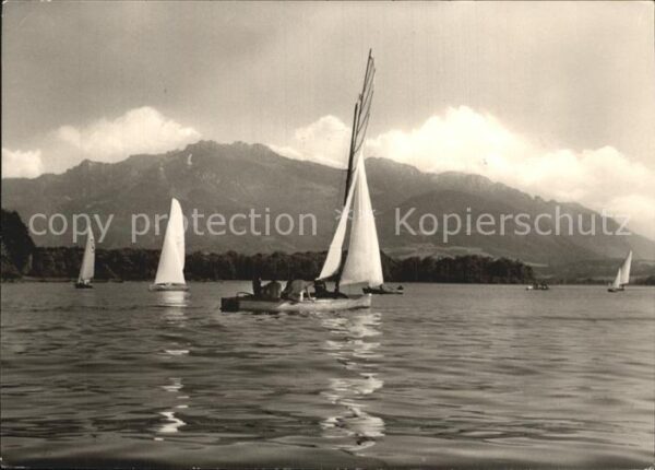 Segelboote Chiemsee Kampenwand
