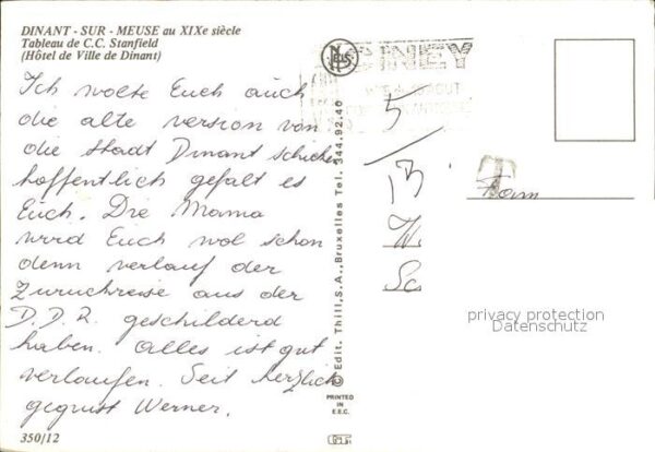 Kuenstlerkarte C.C. Stanfield Dinant-sur-Meuse XIX Sie – Bild 2