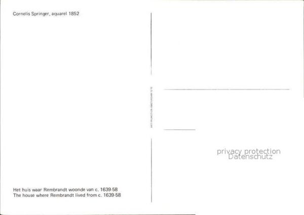 Kuenstlerkarte Cornelis Springer Huis of Rembrandt – Bild 2