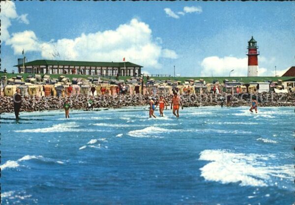 Buesum Nordseebad Badefreuden am Südstrand Leuchtturm