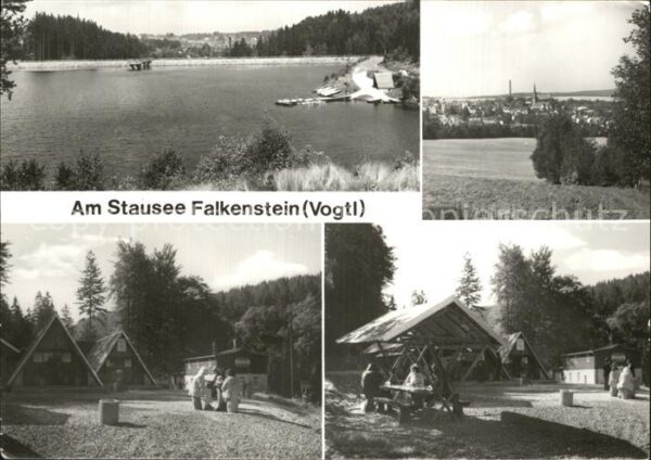 Falkenstein Vogtland Am Stausee Bungalows Grillplatz Panoram