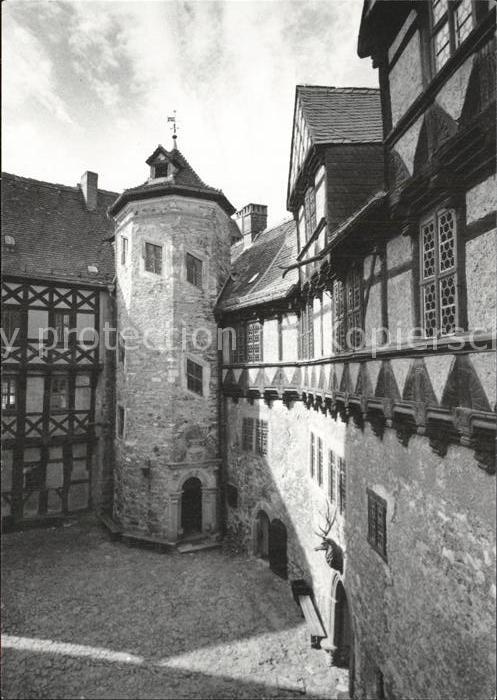Falkenstein Harz Burg Falkenstein Burghof mit gr Treppen