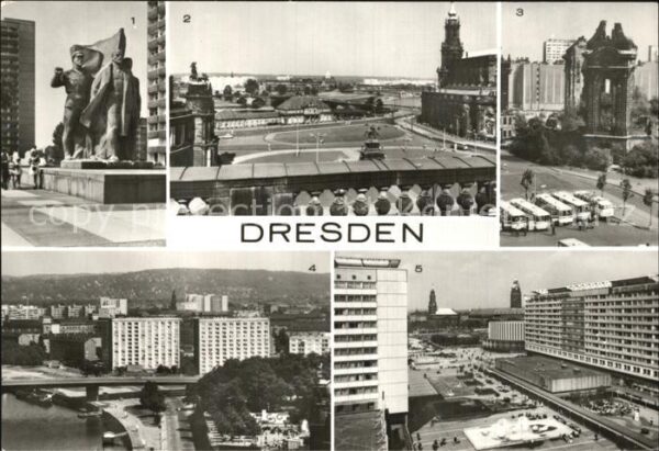 Dresden Lenindenkmal Theaterplatz Ruine der Fra