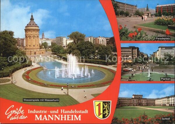 Mannheim Wasserspiele Wasserturm Paradeplatz Pla