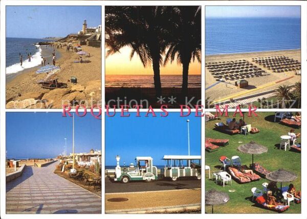 Roquetas de Mar Strand Palmen Promenade Minizug Liegewi