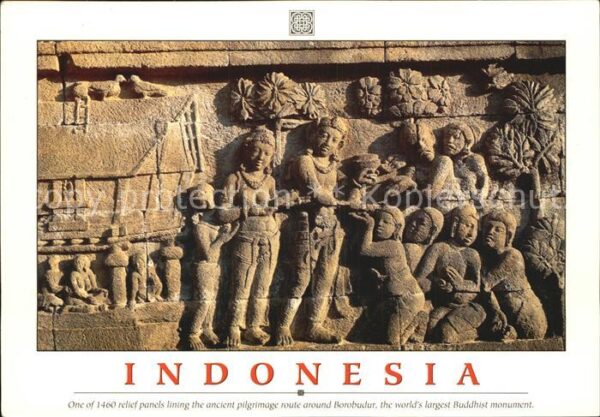 Java Indonesien Relief panels lining the ancient pilgri