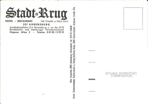 Ahrensburg Stadt-Krug Hotel Restaurant – Bild 2
