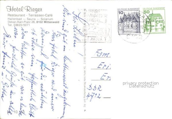 Mittenwald Bayern Terrassen-Cafe Hotel Rieger – Bild 2