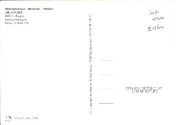 Maergen St Höhengasthaus Metzgerei Pension Neuhäus – Bild 2