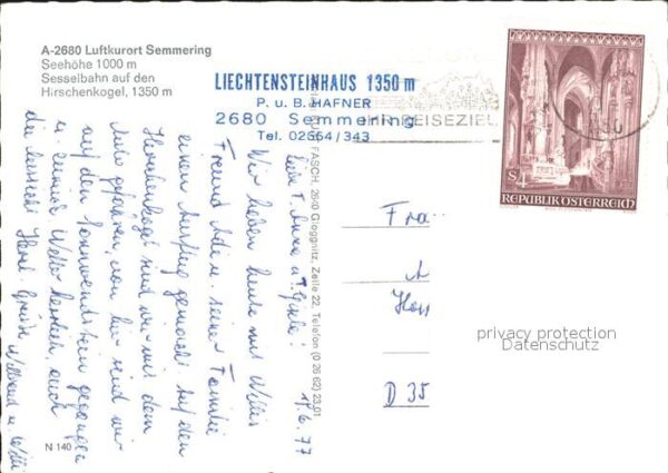 Semmering Niederoesterreich Luftkurort Sesselbahn Hirschenkogel – Bild 2