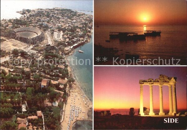 Side Antalya Theater Luftild Apollontempel Abendstim