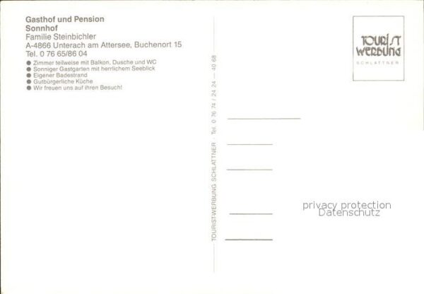 Unterach Attersee Gasthof Pension Sonnhof – Bild 2