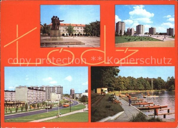 Litzmannstadt Lodz Denkmal Park mit Teic und Fontäne