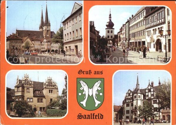 Saalfeld Saale Markt mit Sankt Johannkirche Blankenbur
