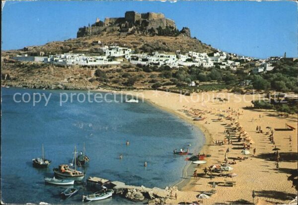 Rhodos Rhodes Aegaeis Lindos Ansicht
