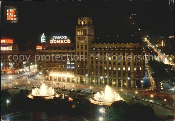 Barcelona Cataluna Kataloniensplatz bei Nacht
