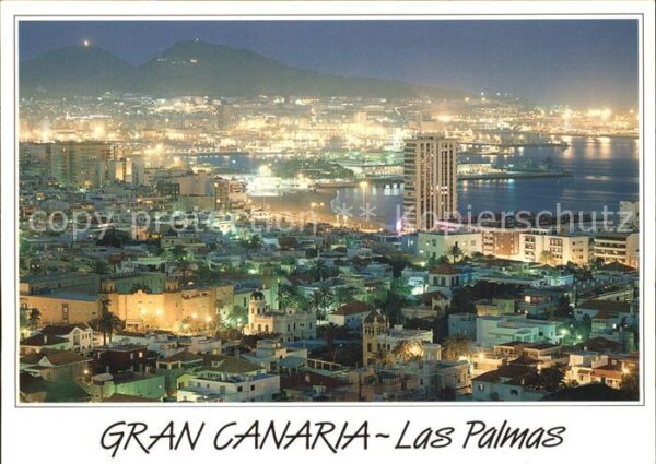 Las Palmas Gran Canaria Fliegeraufnahme bei Nacht