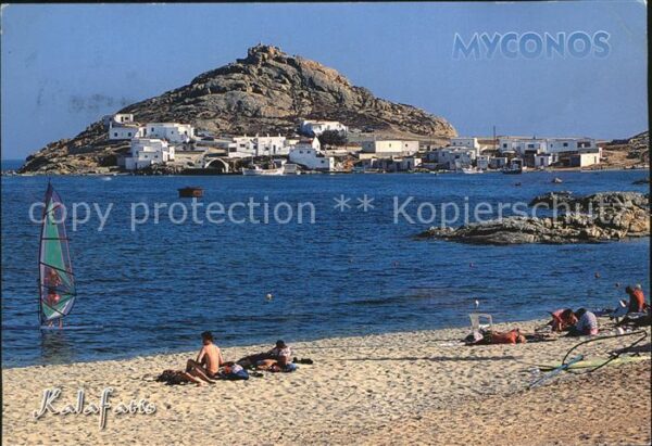 Mykonos Kykladeninsel Aegaeis Strand