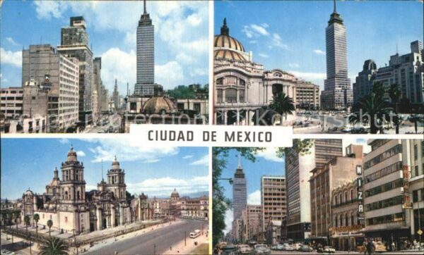 Mexico City Cuatro vistas de la ciudad