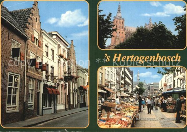 s Hertogenbosch Herzogenbusch Häuserpartie Kirche Fussgänerzone Markt