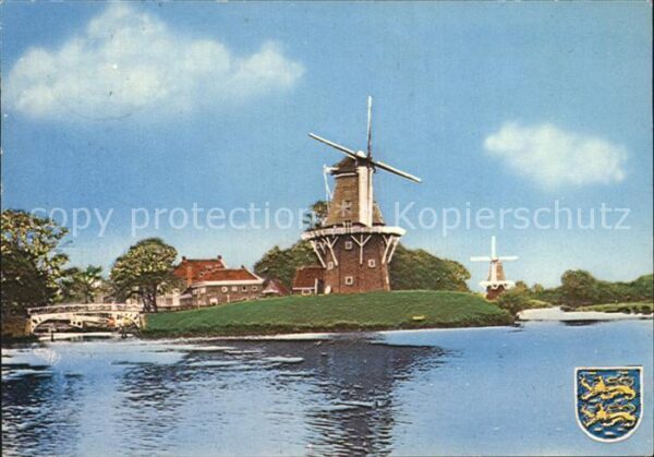 Dokkum Bolwerk met molens Windmühle