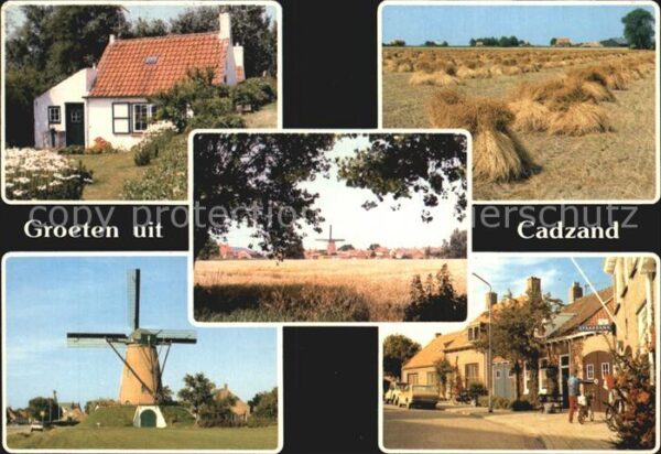 Cadzand Zeeland Dorfansichten Windmühle Landwirtschaft