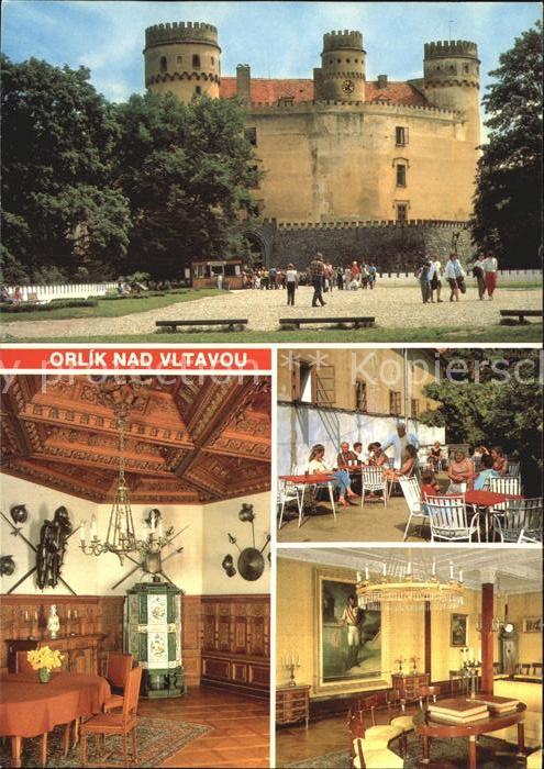 Orlik nad Vltavou Schloss Restaurant Terrasse Saal Rüstun