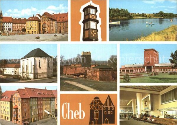 Cheb Eger Teilansichten Marktplatz Häuserpartie T