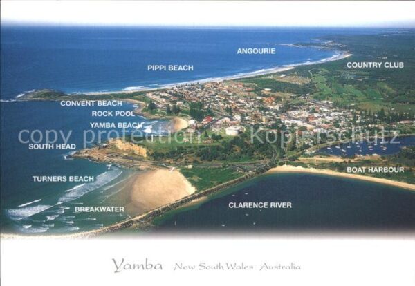 Yamba Aerial view over the mouth of the Clare