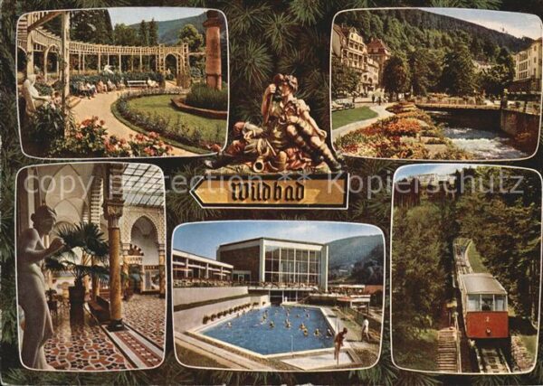 Wildbad Schwarzwald Kurpark Kurhaus Thermalbad Partie an de