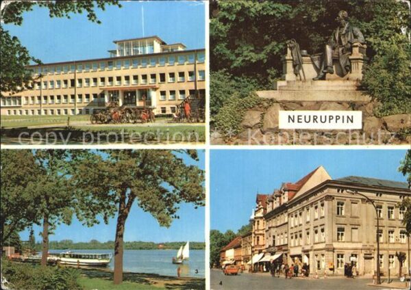 Neuruppin Poliklinik Fontane Denkmal Dampferanleg