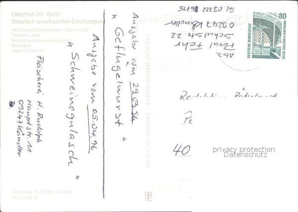 Oberhof Thueringen HO Gaststättenkomplex Oberer Hof – Bild 2