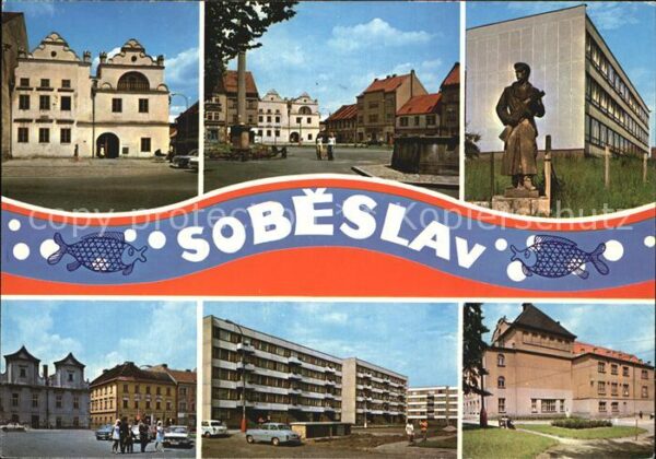 Sobeslav Gebäude Platz Denkmal Sporthalle Rathau