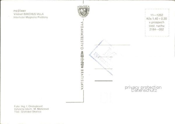 Piestany Bakchus Villa Interhotel Magnolia Lager – Bild 2