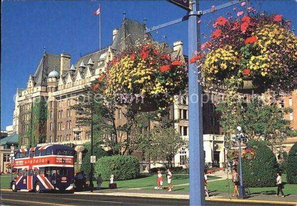 Victoria British Columbia The stately Empress Hotel and two of Vi