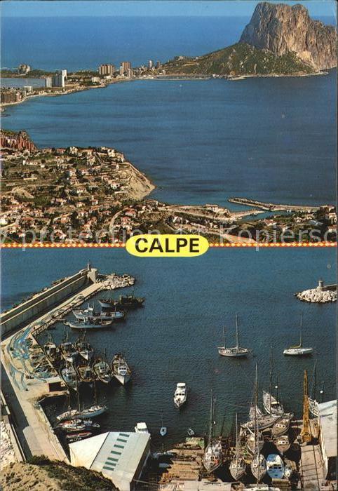Calpe Hafen Panorama Luftbild