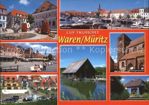 Waren Mueritz Luftkurort Neuer Markt Stadthafen Mürit