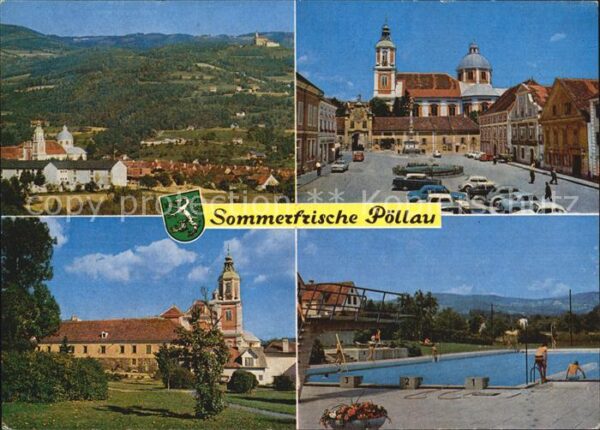 Poellau Marktplatz Schwimmbad  Kirche