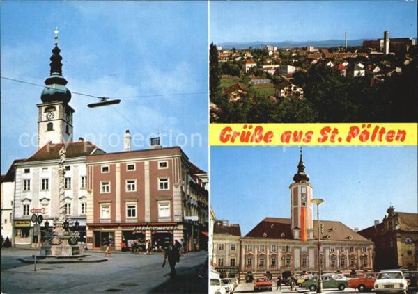 Poelten St Marktplatz Rathaus Kirche