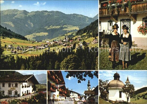 Oberau Tirol Hochtal Wildschönau Frauen mit Tracht K