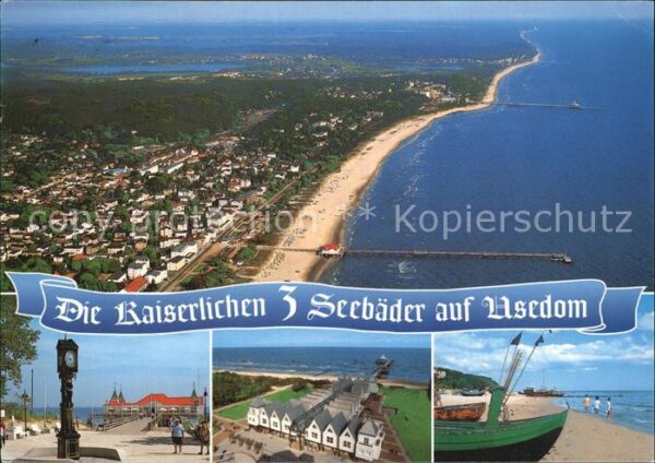 Usedom Strand Fischkutter Luftaufnahme