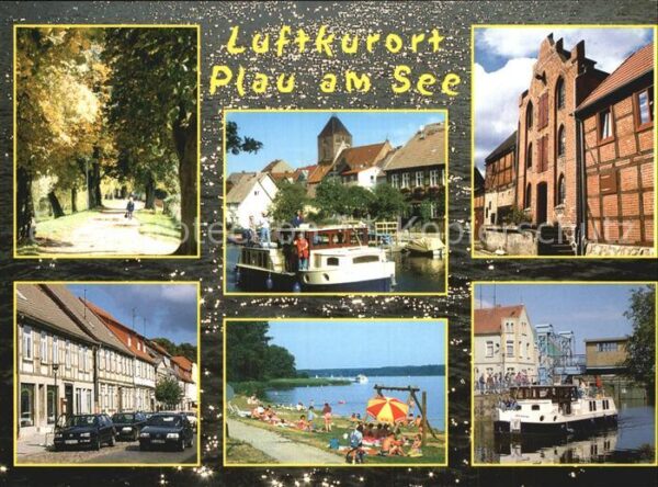 Plau See Rathaus Hafen Strand Ortsansicht