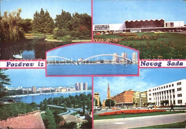 Novi Sad Stadtansicht See Brücke
