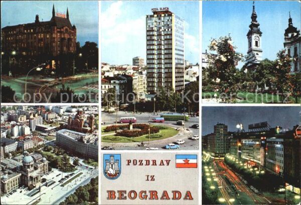 Beograd Belgrad Kirche Luftaufnahme Nacht