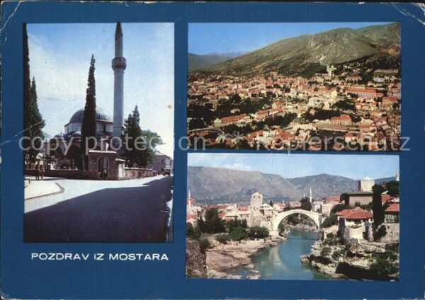 Mostar Moctap Brücke über Neretwa Moschee