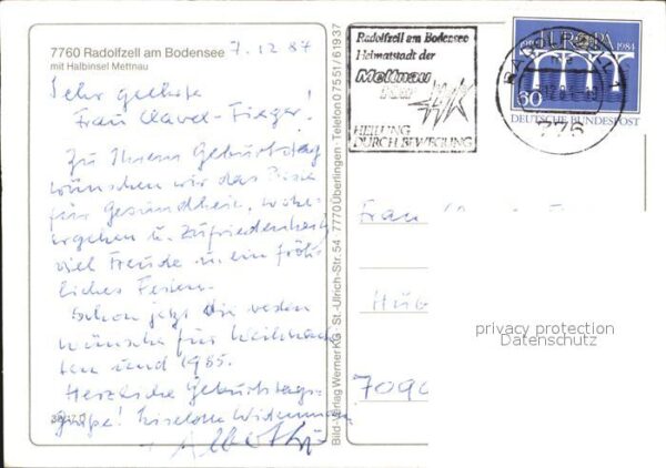 Radolfzell Bodensee Fliegeraufnahme Halbinsel Mettnau – Bild 2