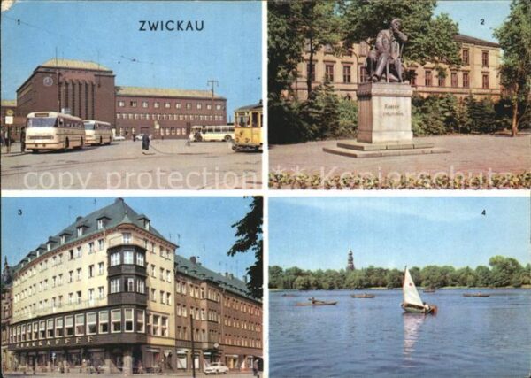 Zwickau Sachsen Robert Schumann Denkmal Schwanenteich R
